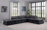 Indulge Faux Leather Sectional Black from Meridian - Luna Furniture