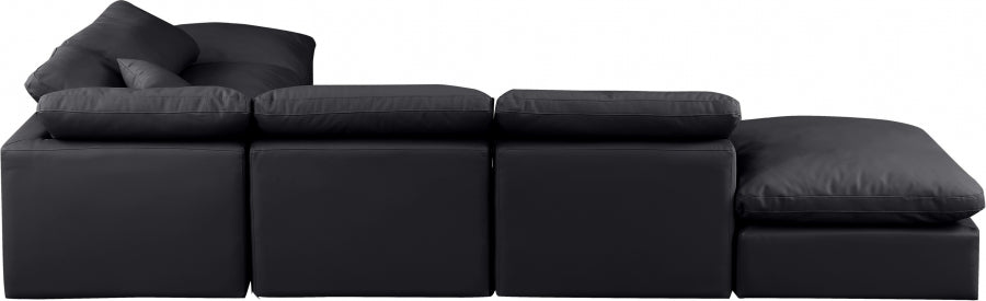 Indulge Faux Leather Sectional Black from Meridian - Luna Furniture