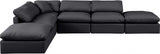 Indulge Faux Leather Sectional Black from Meridian - Luna Furniture