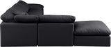 Indulge Faux Leather Sectional Black from Meridian - Luna Furniture