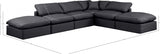 Indulge Faux Leather Sectional Black from Meridian - Luna Furniture