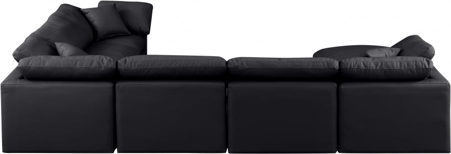 Indulge Faux Leather Sectional Black from Meridian - Luna Furniture