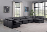 Indulge Faux Leather Sectional Black from Meridian - Luna Furniture