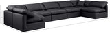 Indulge Faux Leather Sectional Black from Meridian - Luna Furniture