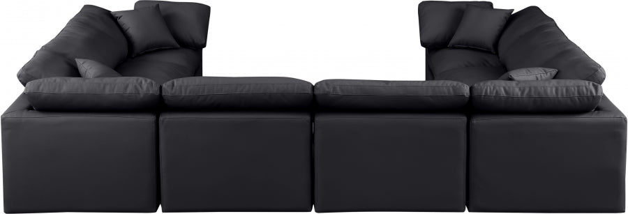 Indulge Faux Leather Sectional Black from Meridian - Luna Furniture