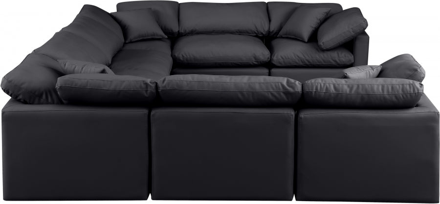 Indulge Faux Leather Sectional Black from Meridian - Luna Furniture