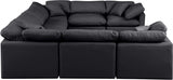 Indulge Faux Leather Sectional Black from Meridian - Luna Furniture