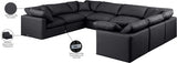 Indulge Faux Leather Sectional Black from Meridian - Luna Furniture