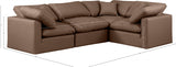 Indulge Faux Leather Sectional Brown from Meridian - Luna Furniture