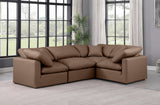 Indulge Faux Leather Sectional Brown from Meridian - Luna Furniture