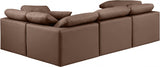 Indulge Faux Leather Sectional Brown from Meridian - Luna Furniture