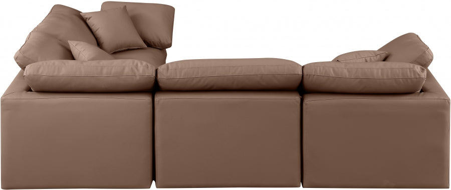 Indulge Faux Leather Sectional Brown from Meridian - Luna Furniture