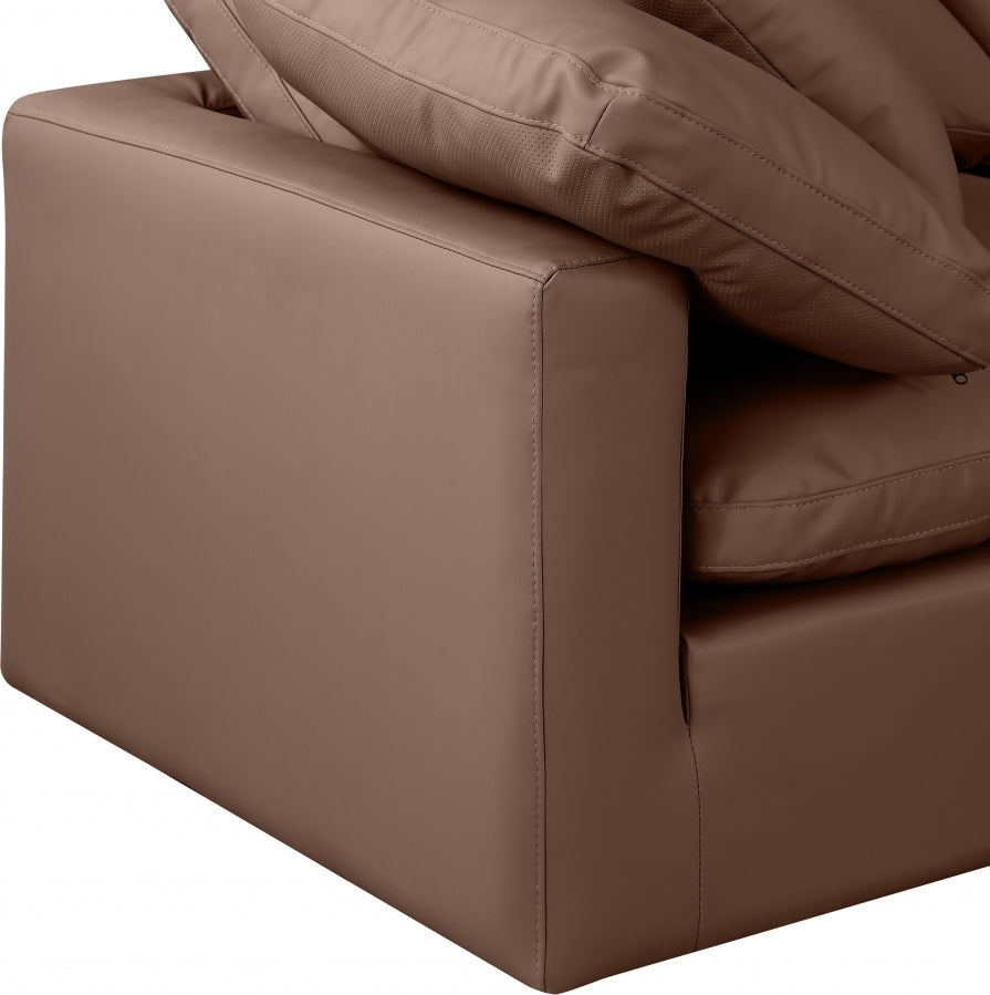 Indulge Faux Leather Sectional Brown from Meridian - Luna Furniture