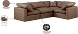 Indulge Faux Leather Sectional Brown from Meridian - Luna Furniture