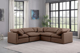 Indulge Faux Leather Sectional Brown from Meridian - Luna Furniture