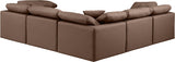 Indulge Faux Leather Sectional Brown from Meridian - Luna Furniture