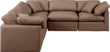 Indulge Faux Leather Sectional Brown from Meridian - Luna Furniture