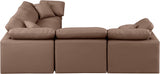 Indulge Faux Leather Sectional Brown from Meridian - Luna Furniture