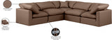 Indulge Faux Leather Sectional Brown from Meridian - Luna Furniture