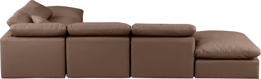 Indulge Faux Leather Sectional Brown from Meridian - Luna Furniture