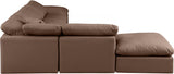 Indulge Faux Leather Sectional Brown from Meridian - Luna Furniture