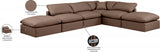 Indulge Faux Leather Sectional Brown from Meridian - Luna Furniture