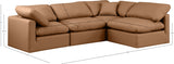 Indulge Faux Leather Sectional Cognac from Meridian - Luna Furniture