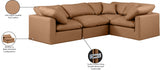 Indulge Faux Leather Sectional Cognac from Meridian - Luna Furniture