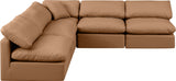 Indulge Faux Leather Sectional Cognac from Meridian - Luna Furniture