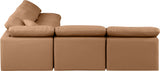 Indulge Faux Leather Sectional Cognac from Meridian - Luna Furniture