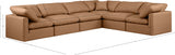 Indulge Faux Leather Sectional Cognac from Meridian - Luna Furniture