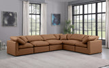 Indulge Faux Leather Sectional Cognac from Meridian - Luna Furniture