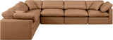 Indulge Faux Leather Sectional Cognac from Meridian - Luna Furniture