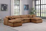 Indulge Faux Leather Sectional Cognac from Meridian - Luna Furniture