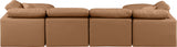 Indulge Faux Leather Sectional Cognac from Meridian - Luna Furniture