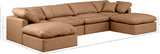 Indulge Faux Leather Sectional Cognac from Meridian - Luna Furniture