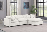 Indulge Faux Leather Sectional Cream from Meridian - Luna Furniture