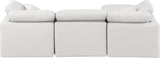 Indulge Faux Leather Sectional Cream from Meridian - Luna Furniture