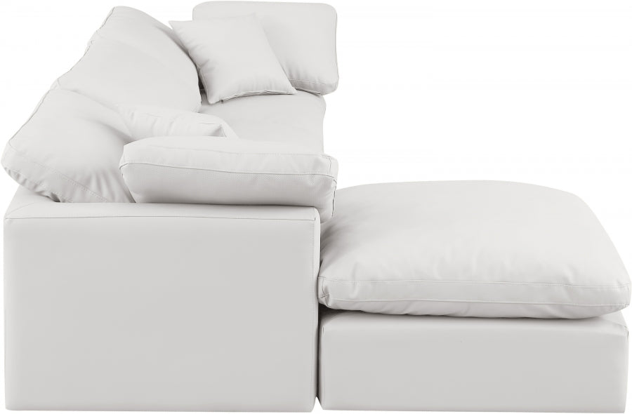 Indulge Faux Leather Sectional Cream from Meridian - Luna Furniture