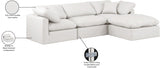 Indulge Faux Leather Sectional Cream from Meridian - Luna Furniture