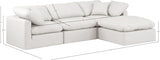 Indulge Faux Leather Sectional Cream from Meridian - Luna Furniture