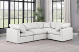 Indulge Faux Leather Sectional Cream from Meridian - Luna Furniture