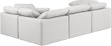 Indulge Faux Leather Sectional Cream from Meridian - Luna Furniture