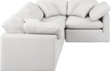 Indulge Faux Leather Sectional Cream from Meridian - Luna Furniture