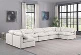 Indulge Faux Leather Sectional Cream from Meridian - Luna Furniture