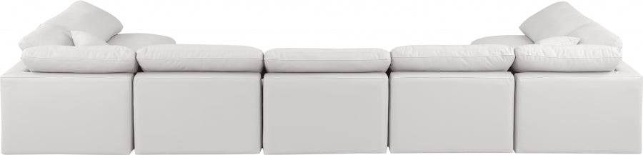 Indulge Faux Leather Sectional Cream from Meridian - Luna Furniture