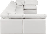 Indulge Faux Leather Sectional Cream from Meridian - Luna Furniture