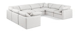 Indulge Faux Leather Sectional Cream from Meridian - Luna Furniture