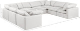 Indulge Faux Leather Sectional Cream from Meridian - Luna Furniture