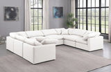 Indulge Faux Leather Sectional Cream from Meridian - Luna Furniture